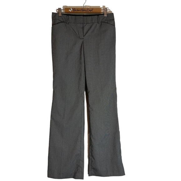 Vintage Y2K Women's Express Black Small Plaid Editor wide leg Pants 4